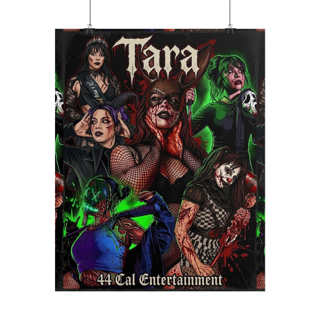 Tara-Horror Goth Pinup Rolled Poster — Grimecore Zombie Girls Wall Art