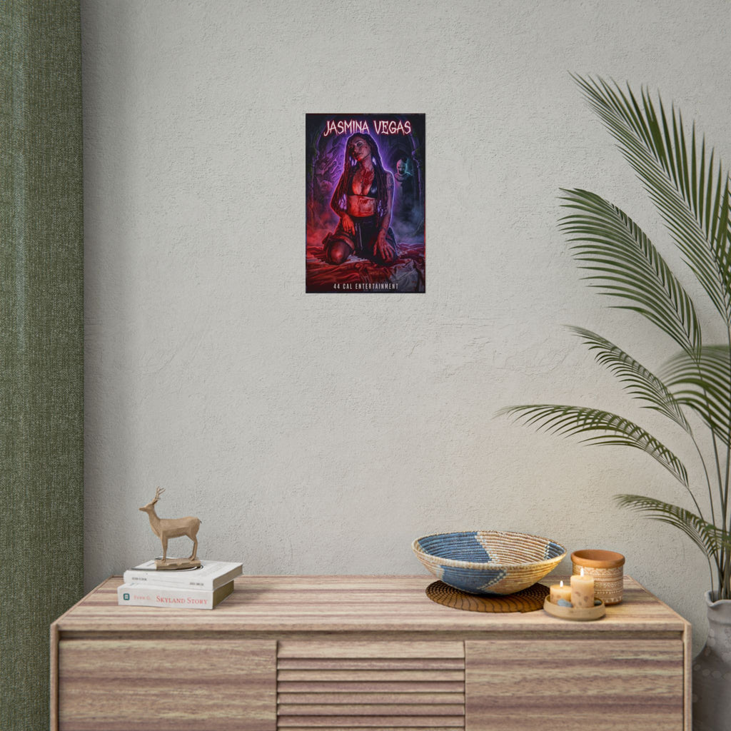 Jasmina Vegas Horror Vampire Blood-Splattered Femme Poster