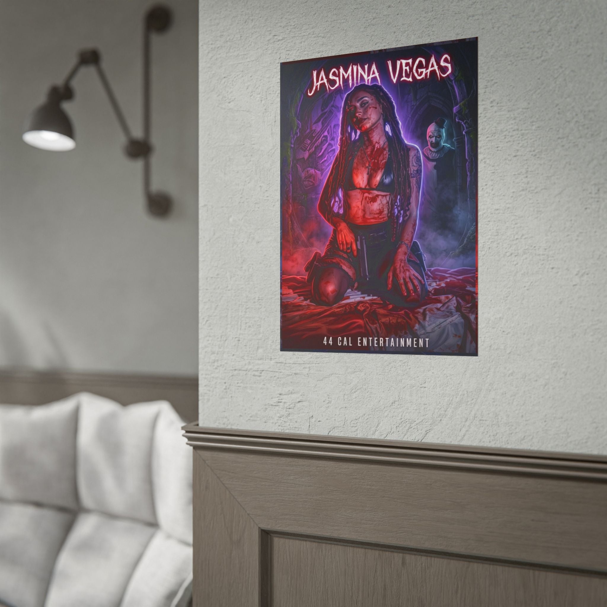 Jasmina Vegas Horror Vampire Blood-Splattered Femme Poster