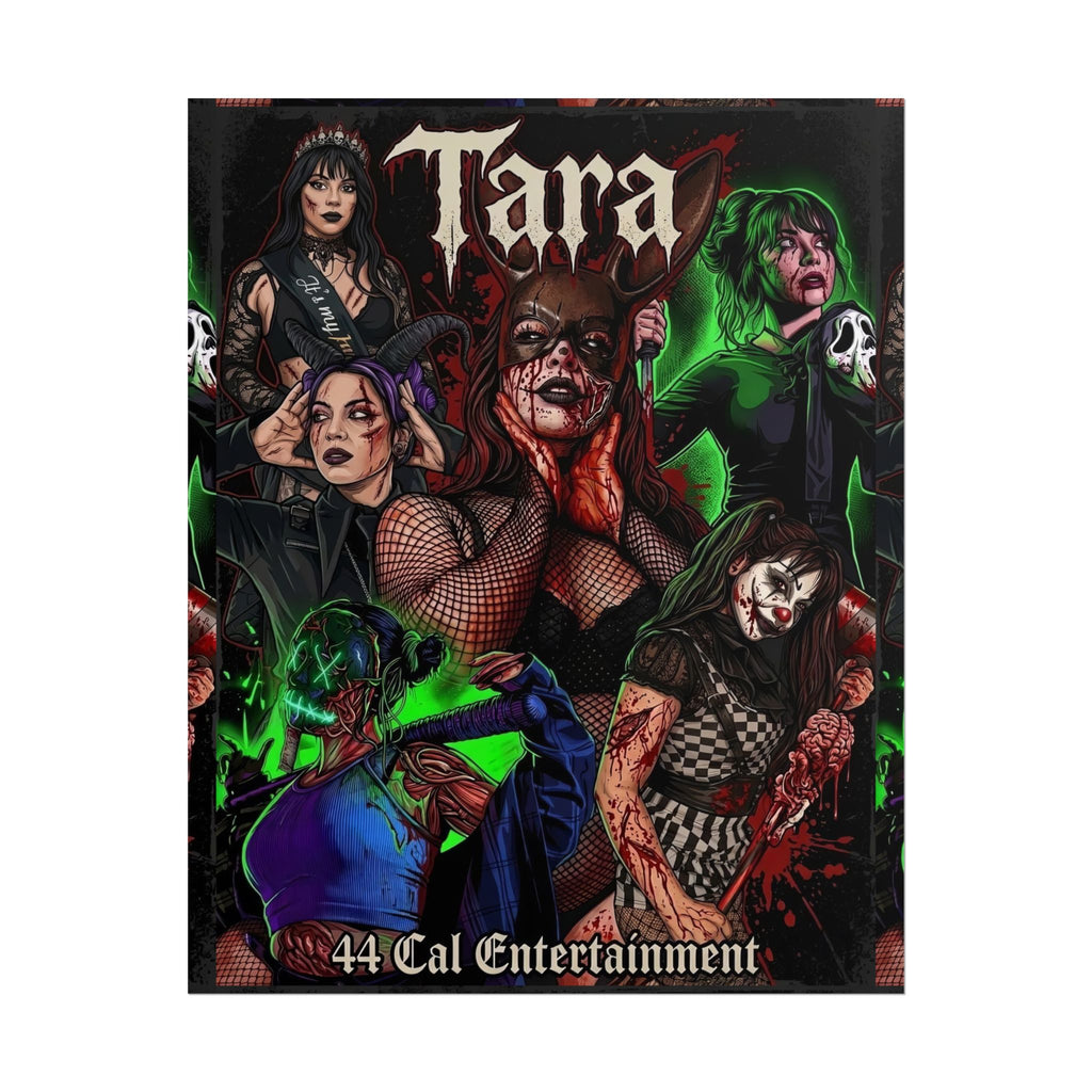 Tara-Horror Goth Pinup Rolled Poster — Grimecore Zombie Girls Wall Art