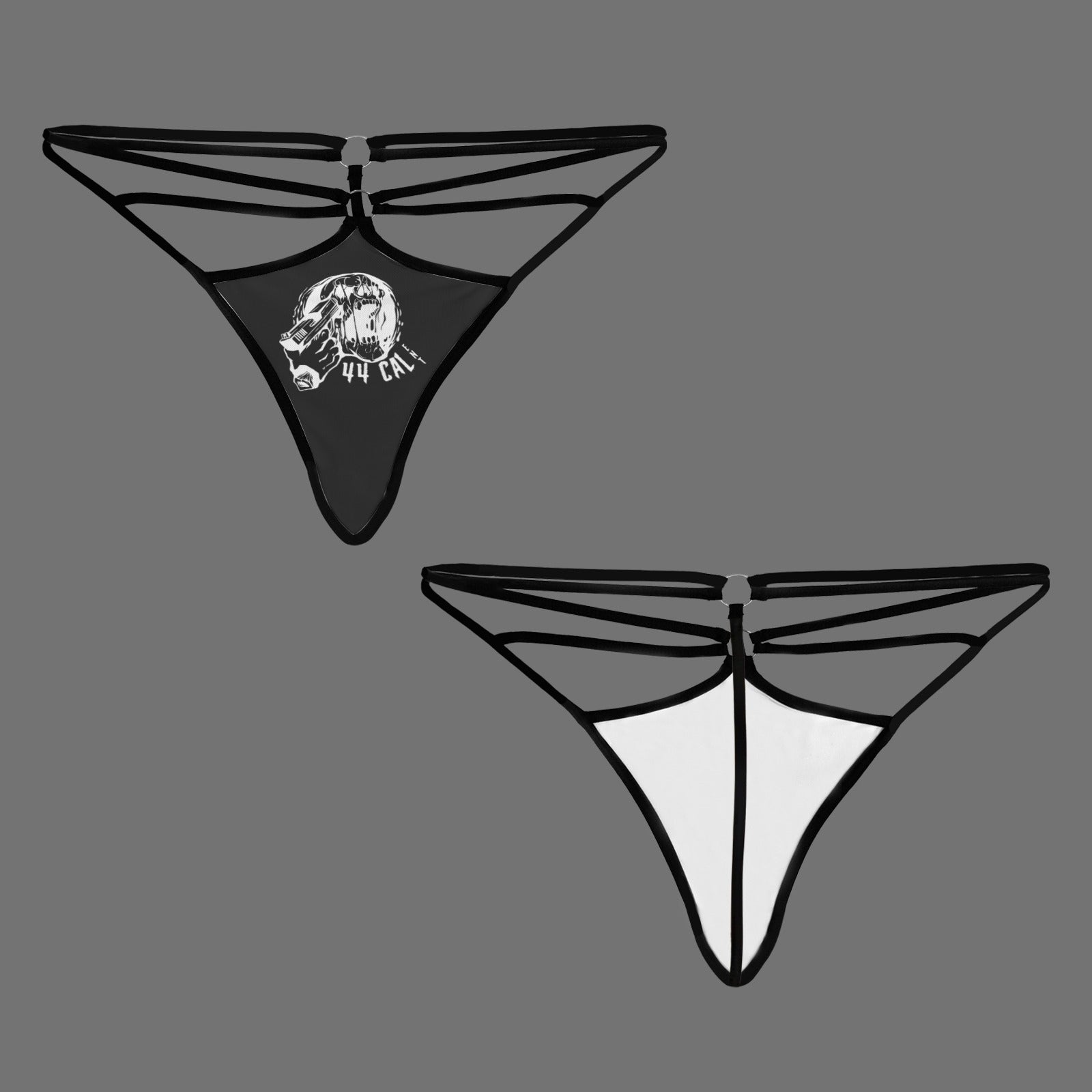44Cal Black Thong white Logo